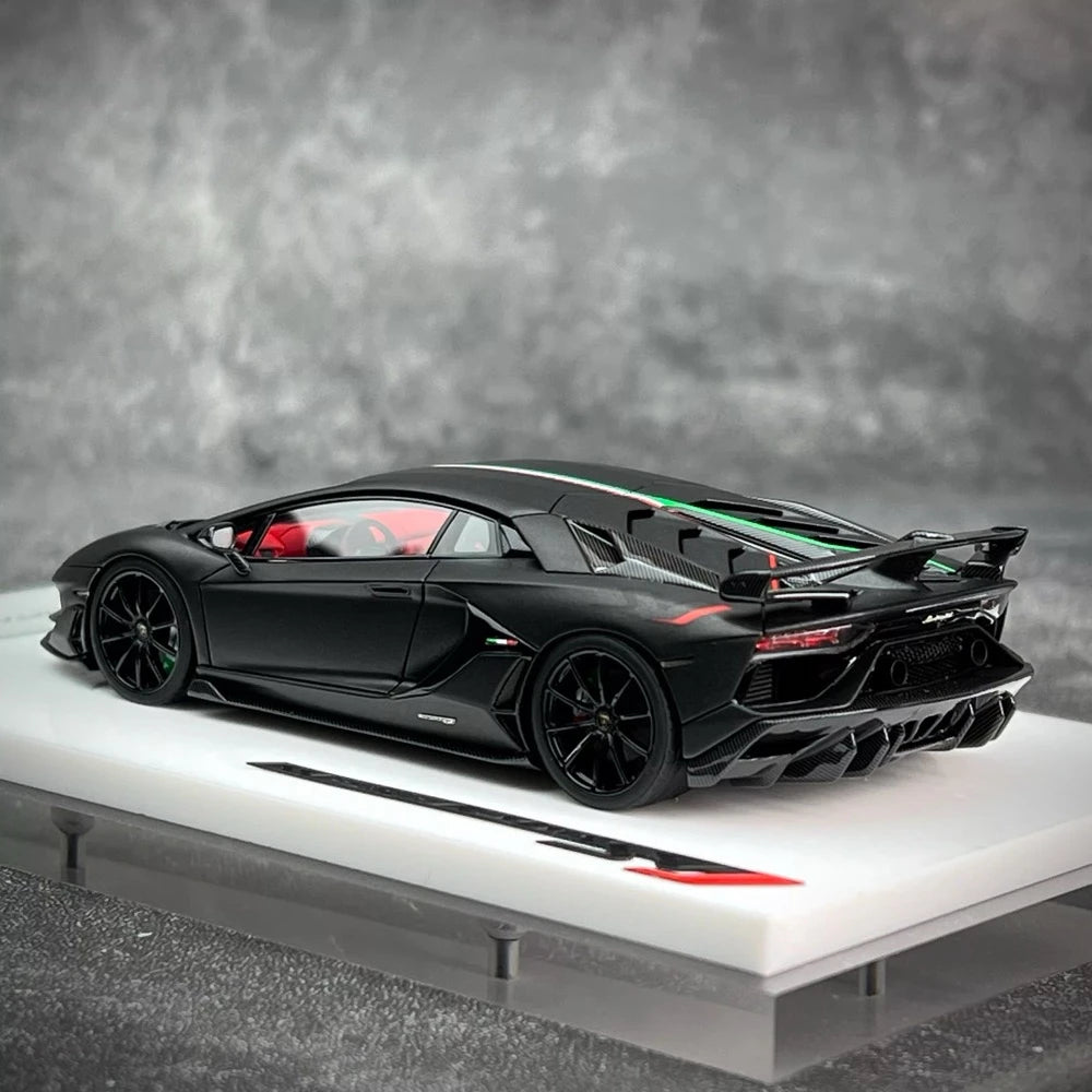 [Make Up] 1:43 Lamborghini 2018 Aventador SVJ nero modellino di auto resina