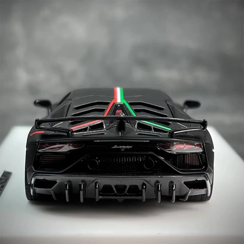 [Make Up] 1:43 Lamborghini 2018 Aventador SVJ nero modellino di auto resina