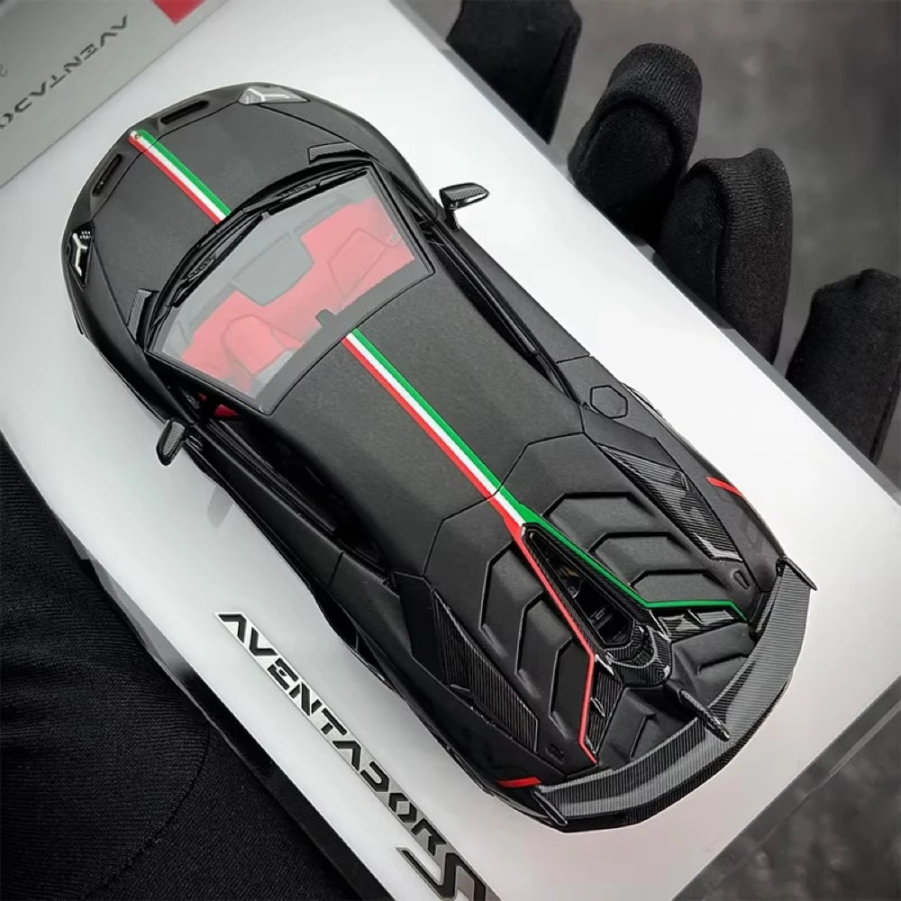 [Make Up] 1:43 Lamborghini 2018 Aventador SVJ nero modellino di auto resina