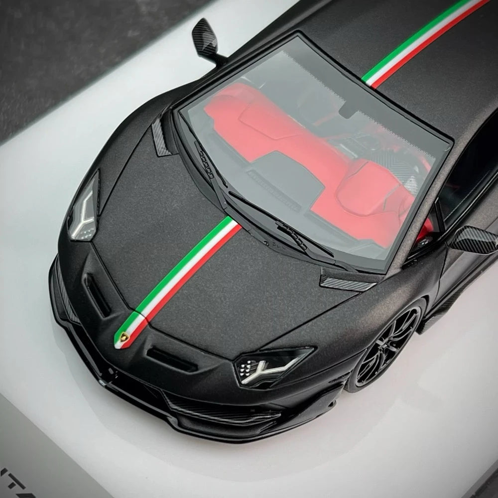 [Make Up] 1:43 Lamborghini 2018 Aventador SVJ nero modellino di auto resina