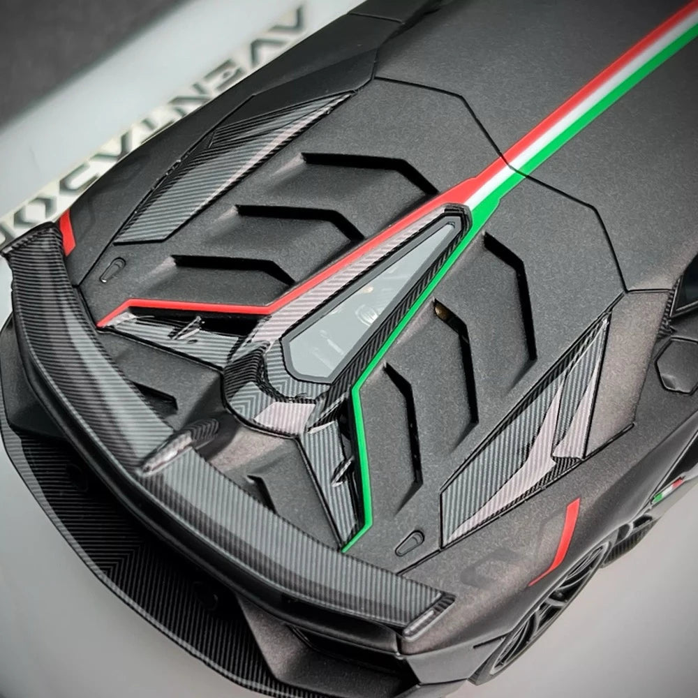 [Make Up] 1:43 Lamborghini 2018 Aventador SVJ nero modellino di auto resina
