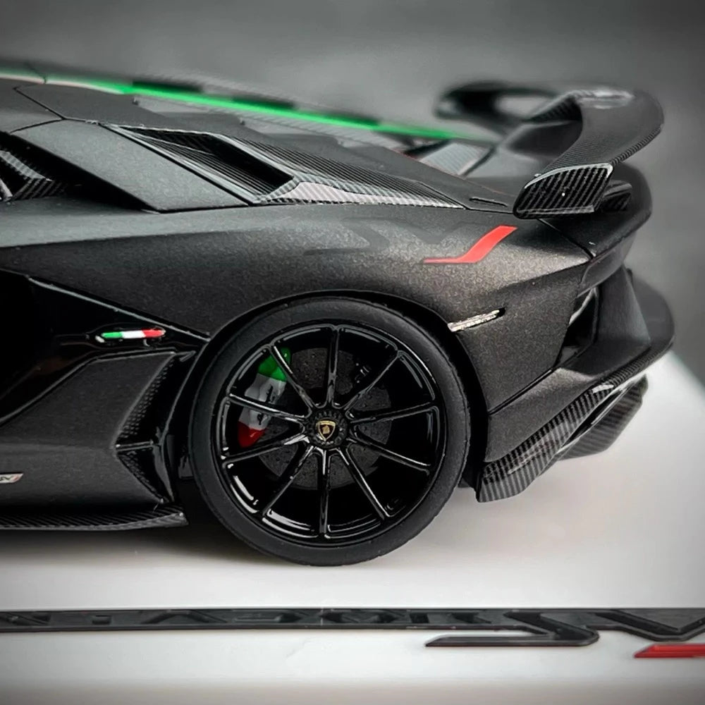 [Make Up] 1:43 Lamborghini 2018 Aventador SVJ nero modellino di auto resina