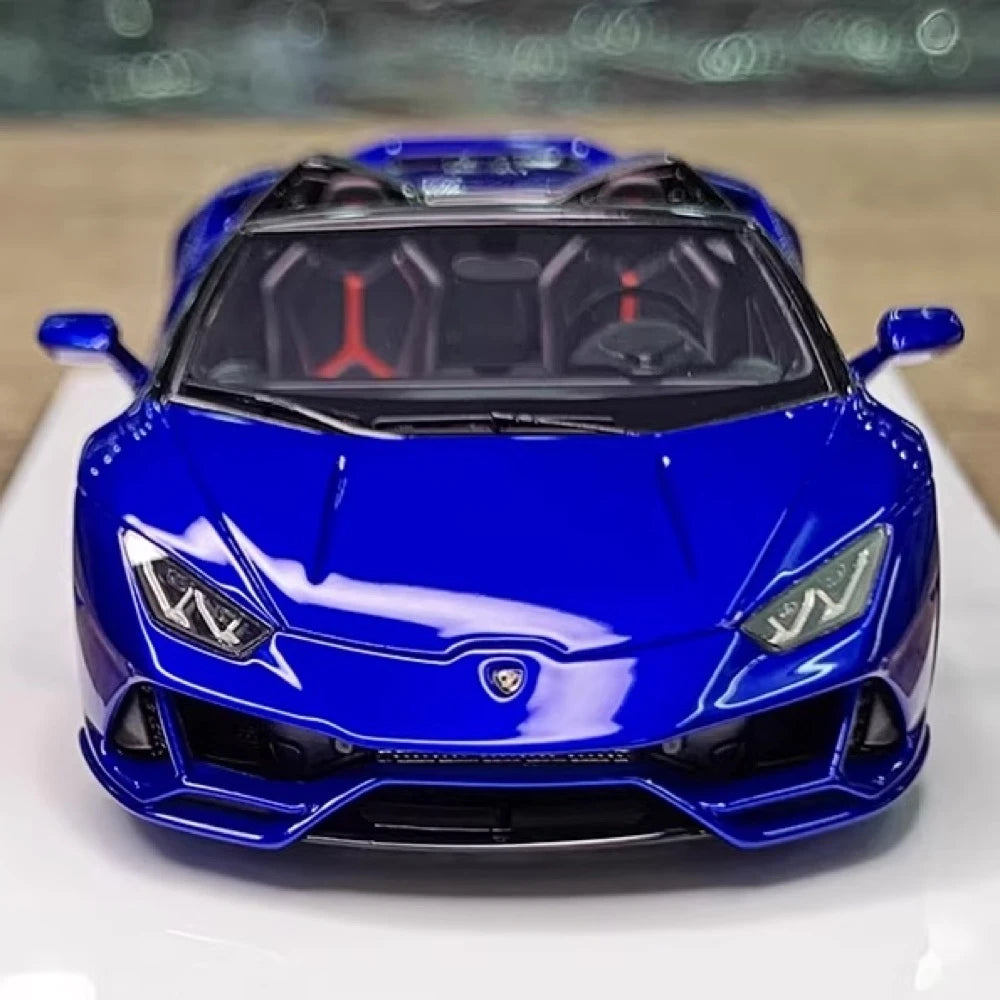 [Make Up] 1:43 Lamborghini 2019 Huracan EVO Spyder Blue Model Car Resin