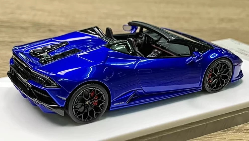 [Make Up] 1:43 Lamborghini 2019 Huracan EVO Spyder Blue Model Car Resin