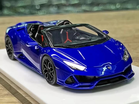 [Make Up] 1:43 Lamborghini 2019 Huracan EVO Spyder Blue Model Car Resin