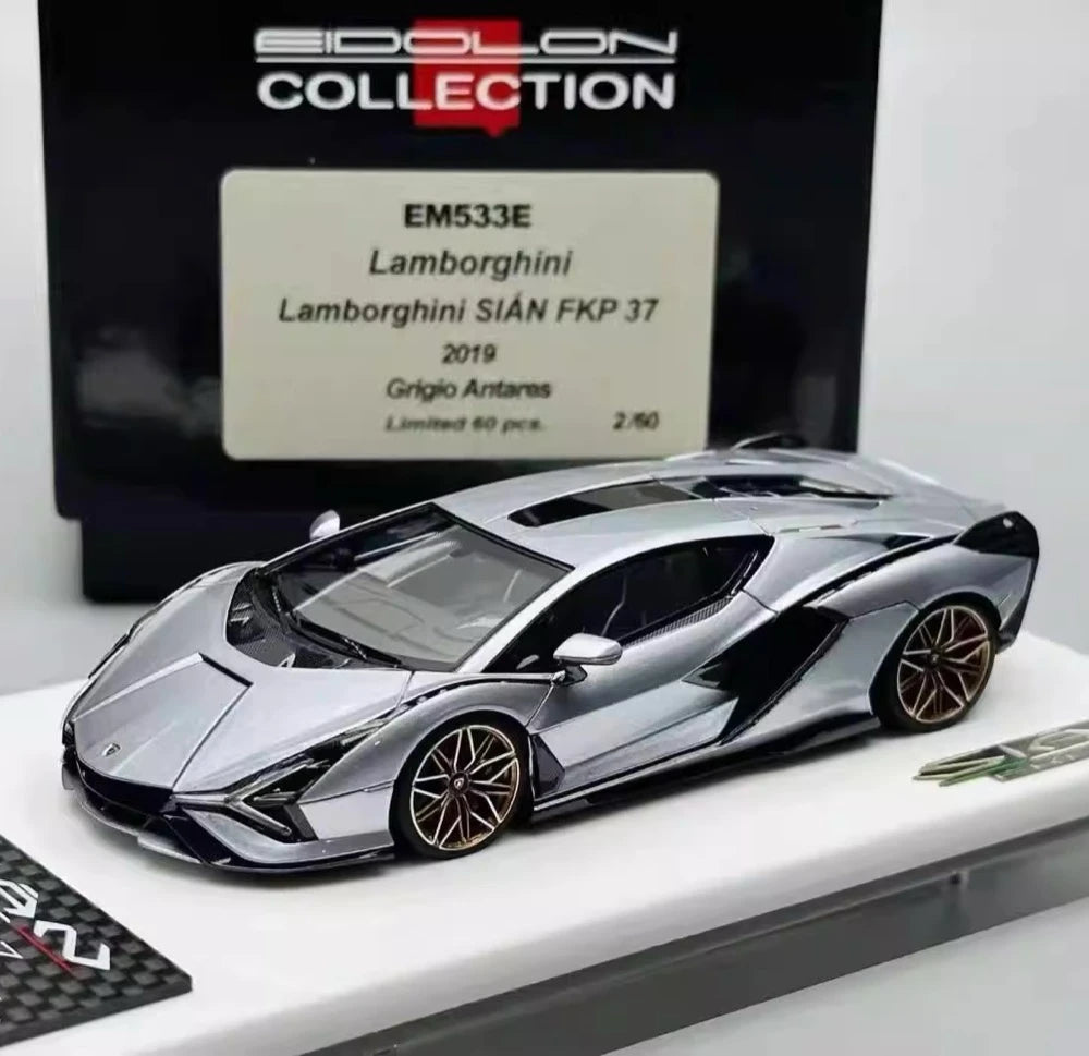 [Make Up] 1:43 Lamborghini 2019 Sian FKP 37 Silver Model Car Resin