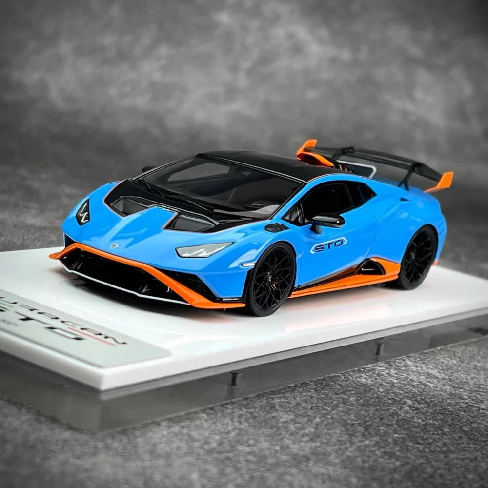 [Make Up] 1:43 Lamborghini 2021 Huracan STO Blue Model Car Resin