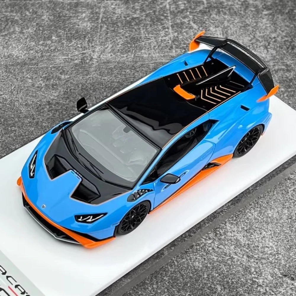 [Make Up] 1:43 Lamborghini 2021 Huracan STO Blue Model Car Resin