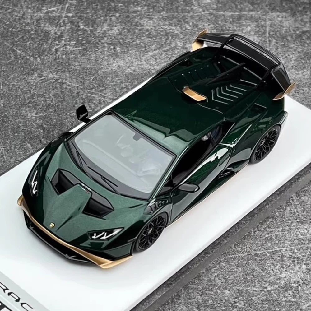 [Make Up] 1:43 Lamborghini 2021 Huracan STO verde modellino di auto resina