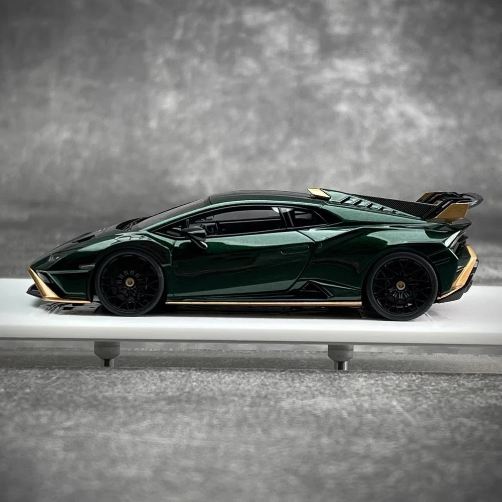 [Make Up] 1:43 Lamborghini 2021 Huracan STO verde modellino di auto resina