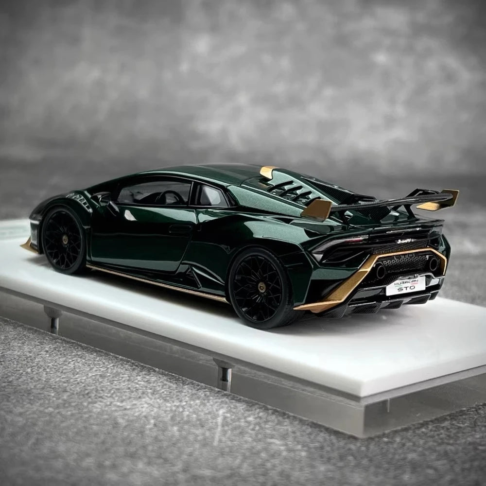[Make Up] 1:43 Lamborghini 2021 Huracan STO verde modellino di auto resina