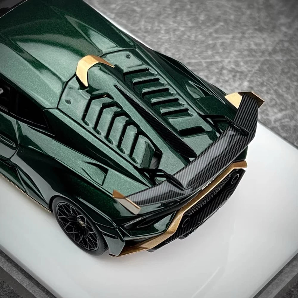 [Make Up] 1:43 Lamborghini 2021 Huracan STO verde modellino di auto resina