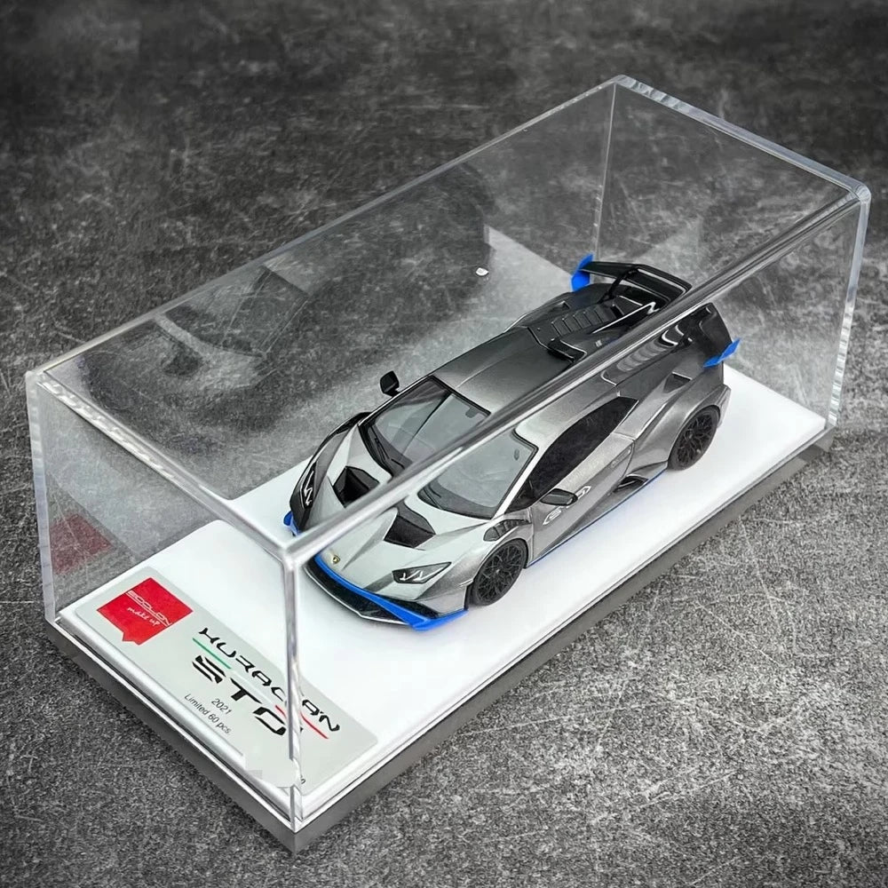 [Make Up] 1:43 Lamborghini 2021 Huracan STO Silver Model Car Resin