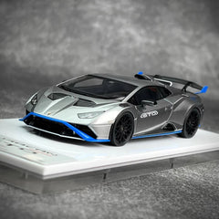 [Make Up] 1:43 Lamborghini 2021 Huracan STO Silver Model Car Resin