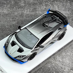 [Make Up] 1:43 Lamborghini 2021 Huracan STO Silver Model Car Resin