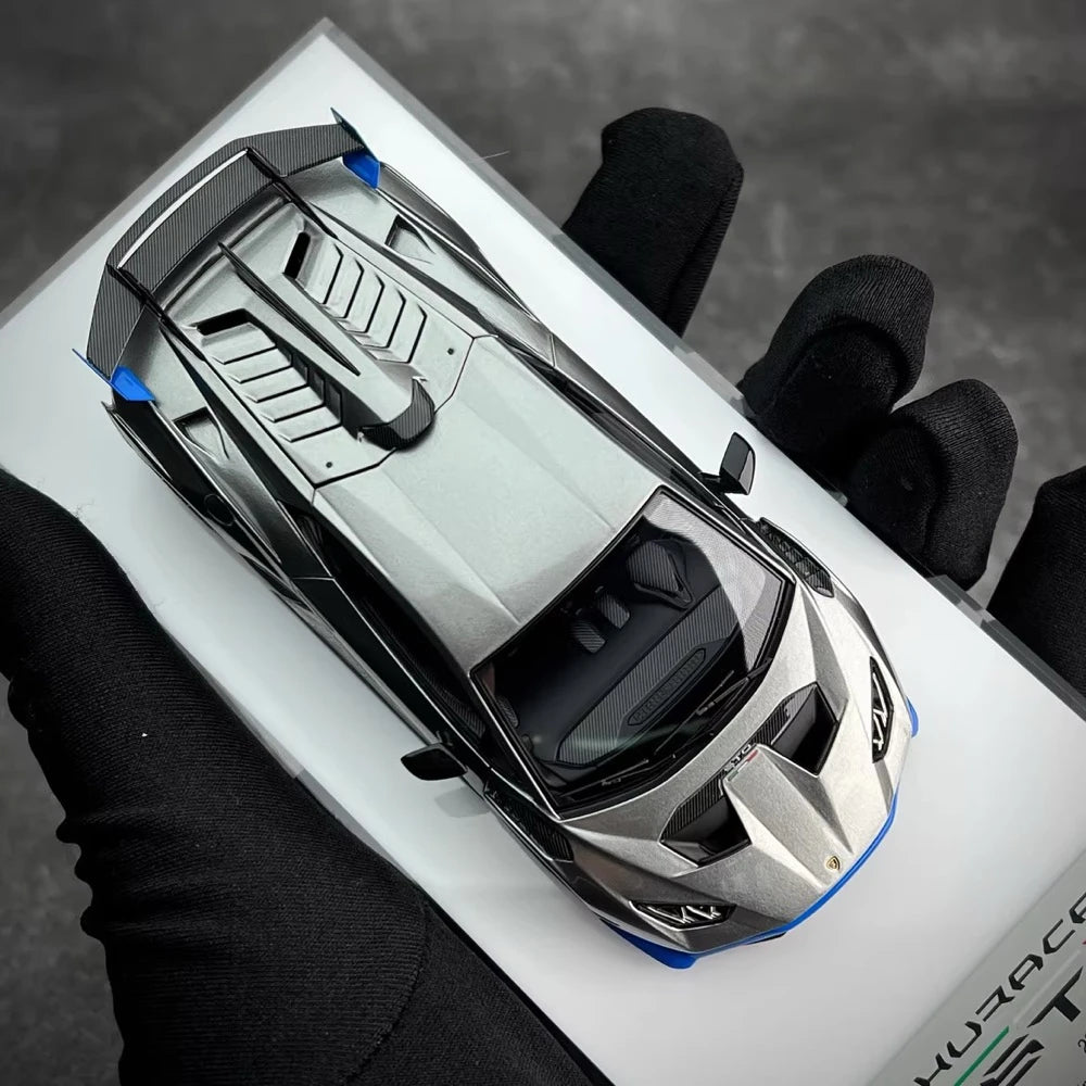 [Make Up] 1:43 Lamborghini 2021 Huracan STO Silver Model Car Resin