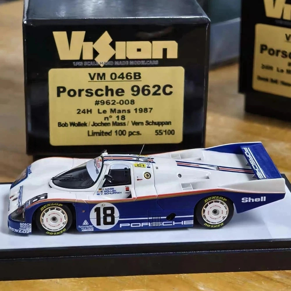 [Make Up] 1:43 Porsche 1987 962C 24H Le Mans #18 Winner Model Car Resin / Closed Body