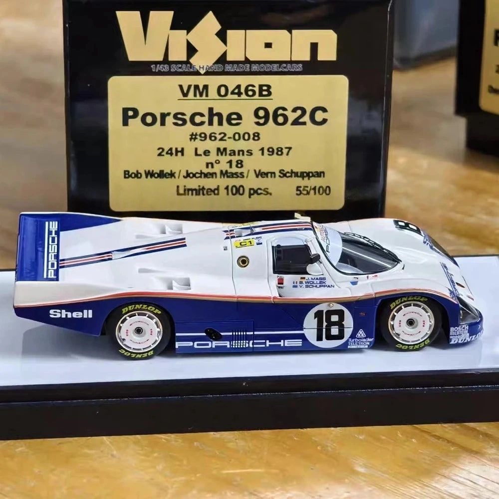 [Make Up] 1:43 Porsche 1987 962C 24H Le Mans #18 Winner Model Car Resin / Closed Body