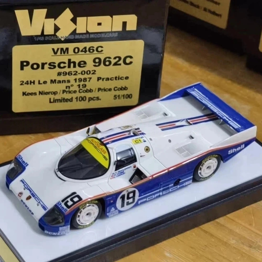 [Make Up] 1:43 Porsche 1987 962C 24H Le Mans #19 Winner Model Car Resin / Closed Body