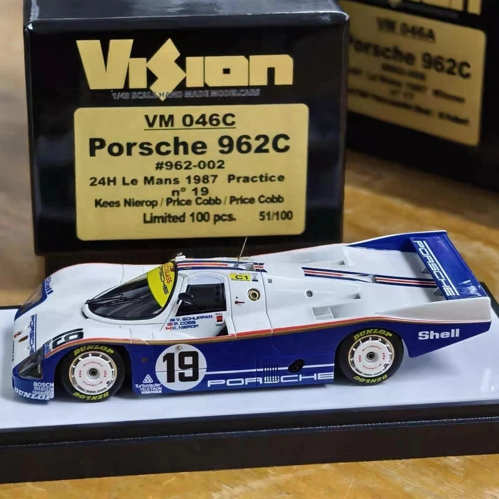 [Make Up] 1:43 Porsche 1987 962C 24H Le Mans #19 Winner Model Car Resin / Closed Body