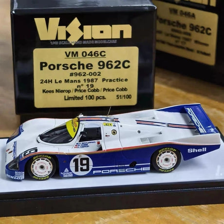 [Make Up] 1:43 Porsche 1987 962C 24H Le Mans #19 Winner Model Car Resin / Closed Body