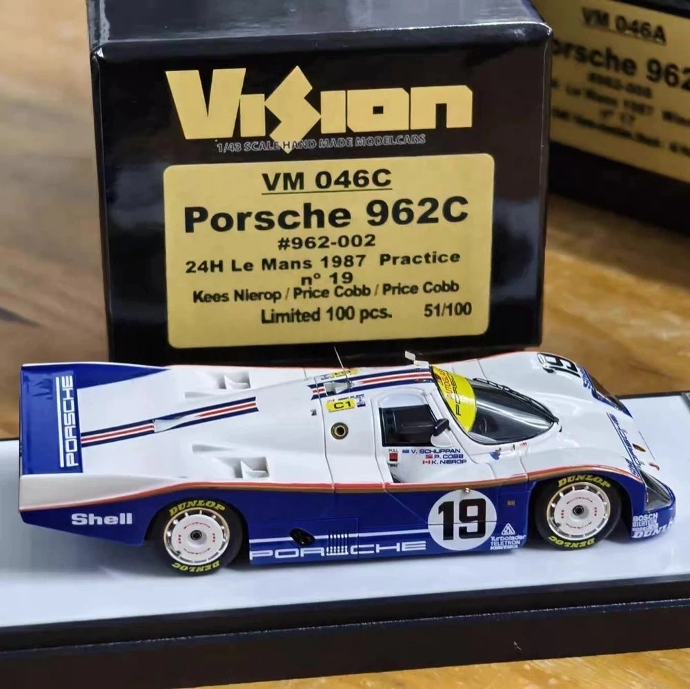 [Make Up] 1:43 Porsche 1987 962C 24H Le Mans #19 Winner Model Car Resin / Closed Body