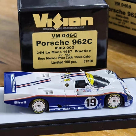 [Make Up] 1:43 Porsche 1987 962C 24H Le Mans #19 Winner Model Car Resin / Closed Body