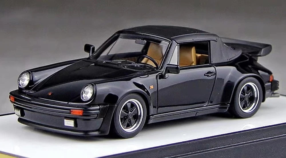 [Make Up] 1:43 Porsche 1988 930 Turbo Cabriolet Black Model Car Resin