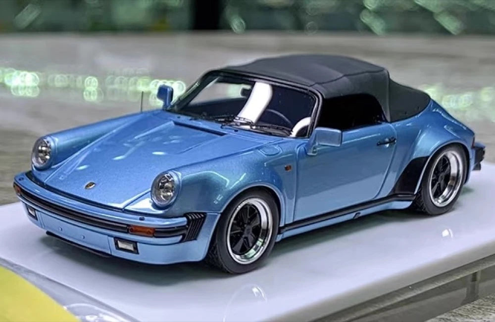 [Make Up] 1:43 Porsche 1989 911 Carrera 3.2 Speedster Turbolook Blue Model Car Resin