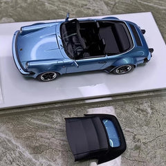 [Make Up] 1:43 Porsche 1989 911 Carrera 3.2 Speedster Turbolook Blue Model Car Resin