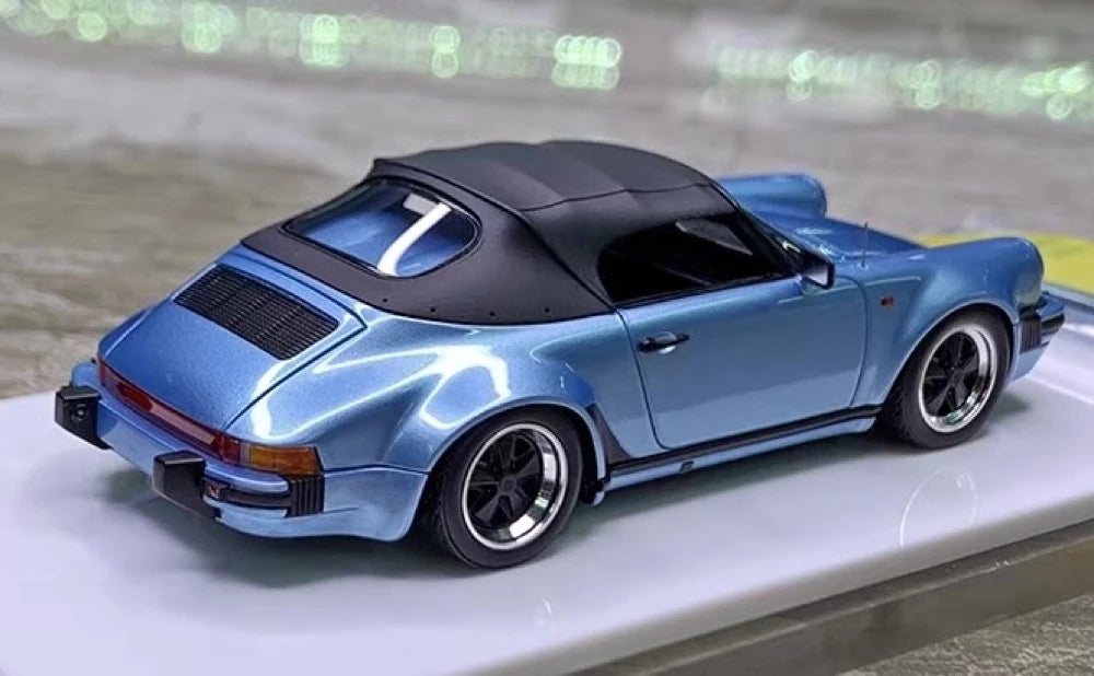 [Make Up] 1:43 Porsche 1989 911 Carrera 3.2 Speedster Turbolook Blue Model Car Resin