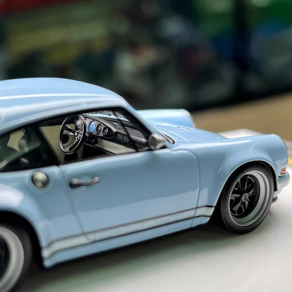 [Make Up] 1:43 Porsche 1990 911 964 Singer Cyan Model Car Resin