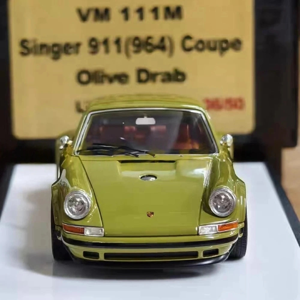 [Make Up] 1:43 Porsche 1990 911 964 Singer Green Model Car Resin