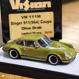 [Make Up] 1:43 Porsche 1990 911 964 Singer vert voiture miniature Resin