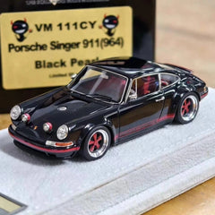 [Make Up] 1:43 Porsche 1990 911 964 Singer with Fog Lamps CY Black Model Car Resin
