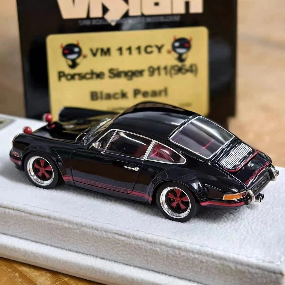 [Make Up] 1:43 Porsche 1990 911 964 Singer with Fog Lamps CY Black Model Car Resin