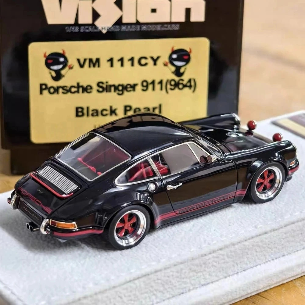 [Make Up] 1:43 Porsche 1990 911 964 Singer with Fog Lamps CY Black Model Car Resin