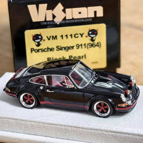 [Make Up] 1:43 Porsche 1990 911 964 Singer with Fog Lamps CY Black Model Car Resin