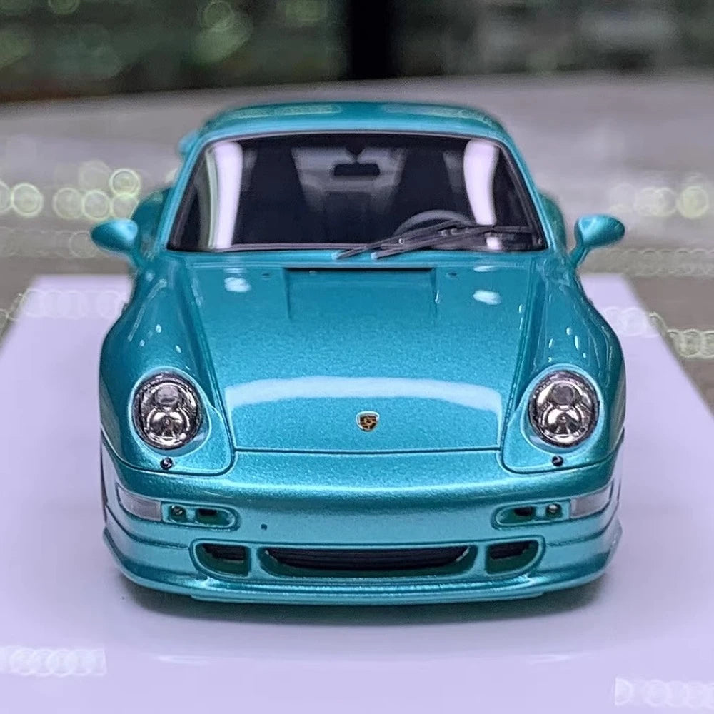 [Make Up] 1:43 Porsche 1996 911 993 Turbo S Blue Model Car Resin
