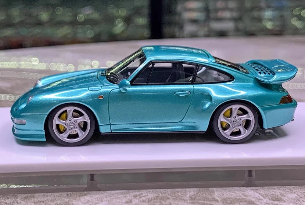 [Make Up] 1:43 Porsche 1996 911 993 Turbo S blu modellino di auto resina