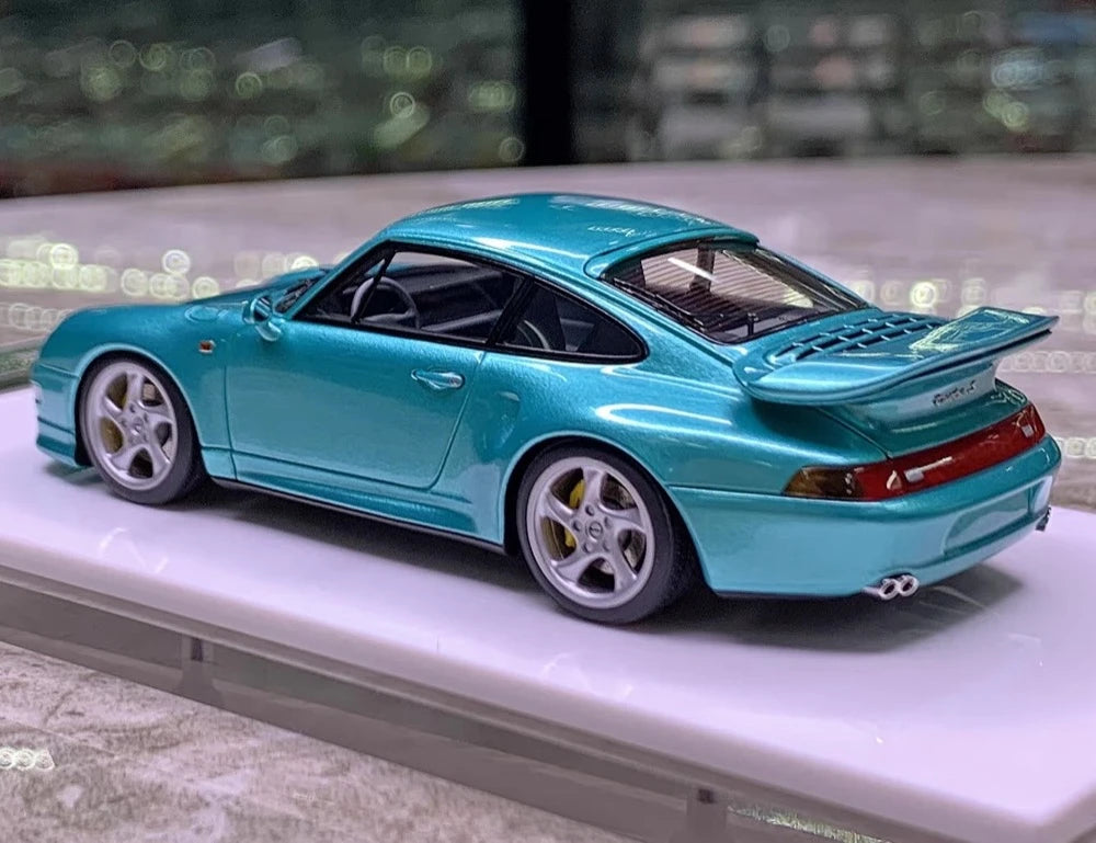[Make Up] 1:43 Porsche 1996 911 993 Turbo S Blue Model Car Resin