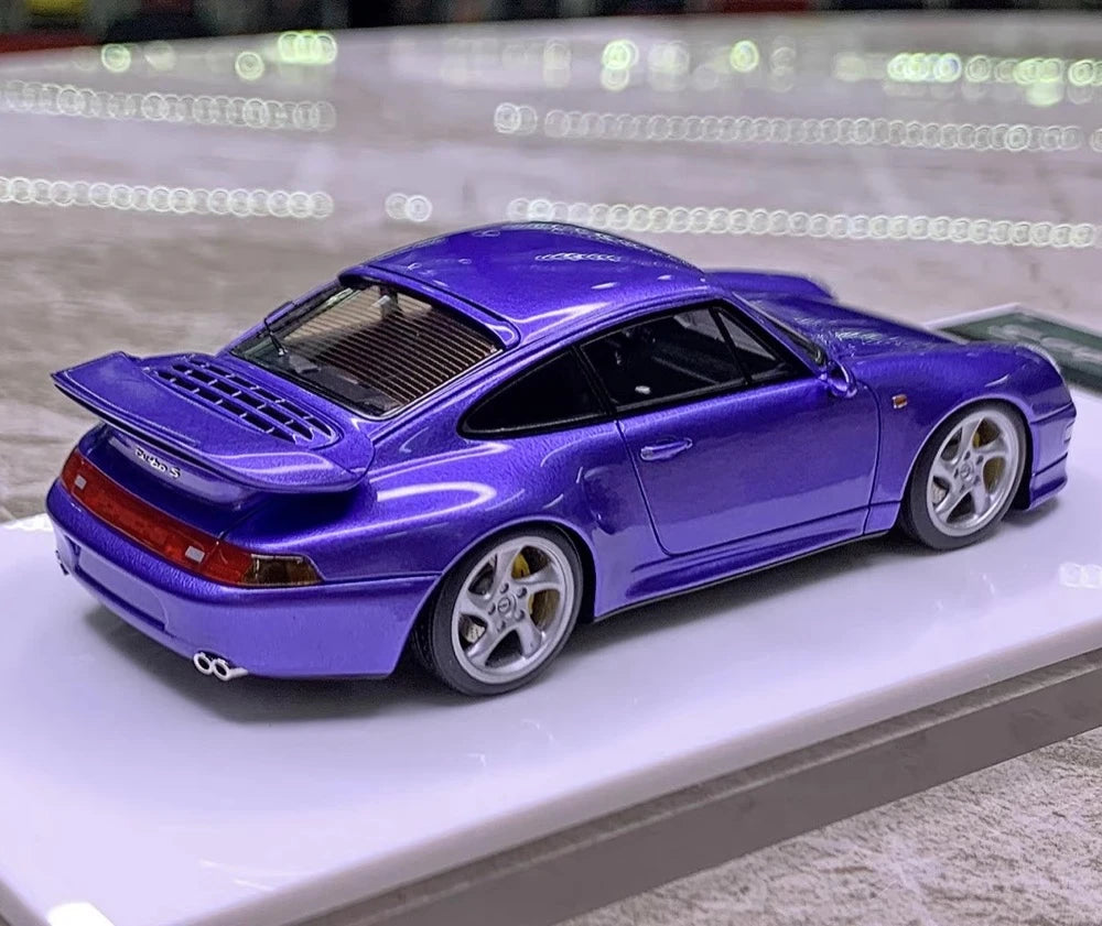[Make Up] 1:43 Porsche 1996 911 993 Turbo S Purple Model Car Resin