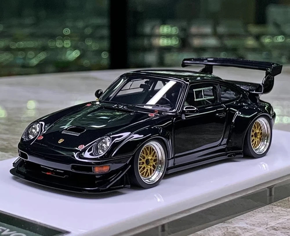 [Make Up] 1:43 Porsche 1998 911 993 GT2 Evo Black Model Car Resin