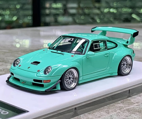 [Make Up] 1:43 Porsche 1998 911 993 GT2 Evo Blue Model Car Resin