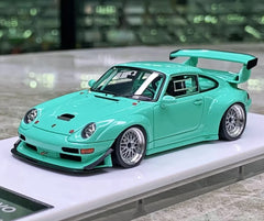 [Make Up] 1:43 Porsche 1998 911 993 GT2 Evo Blue Model Car Resin