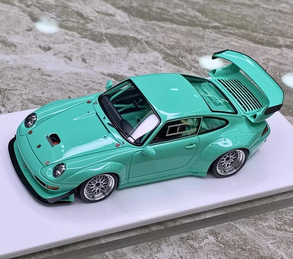[Make Up] 1:43 Porsche 1998 911 993 GT2 Evo Blue Model Car Resin