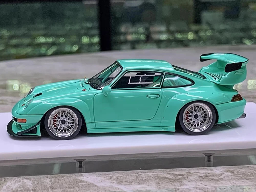 [Make Up] 1:43 Porsche 1998 911 993 GT2 Evo Blue Model Car Resin