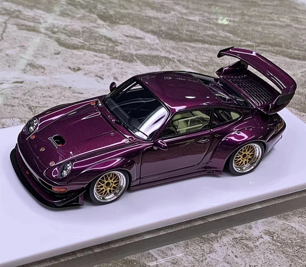 [Make Up] 1:43 Porsche 1998 911 993 GT2 Evo Purple Model Car Resin