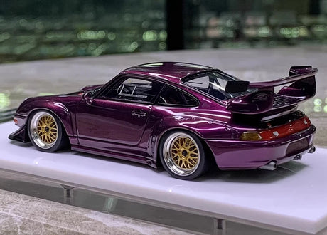[Make Up] 1:43 Porsche 1998 911 993 GT2 Evo Purple Model Car Resin