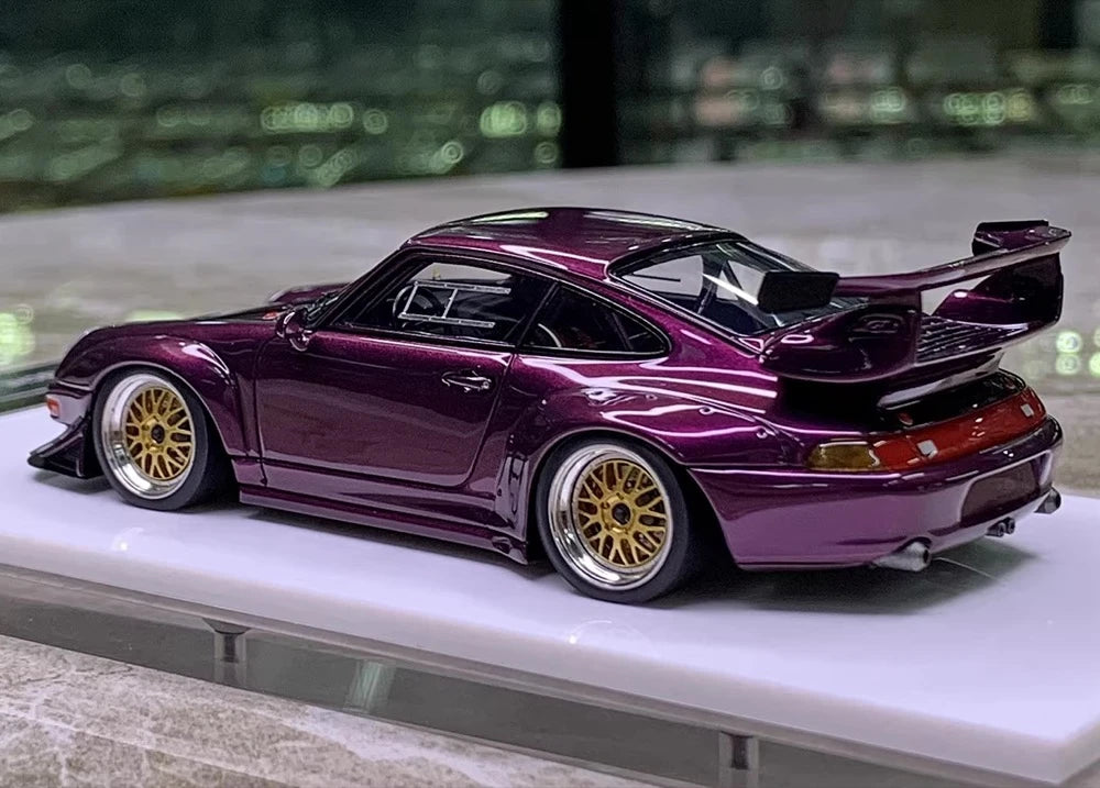 [Make Up] 1:43 Porsche 1998 911 993 GT2 Evo Purple Model Car Resin